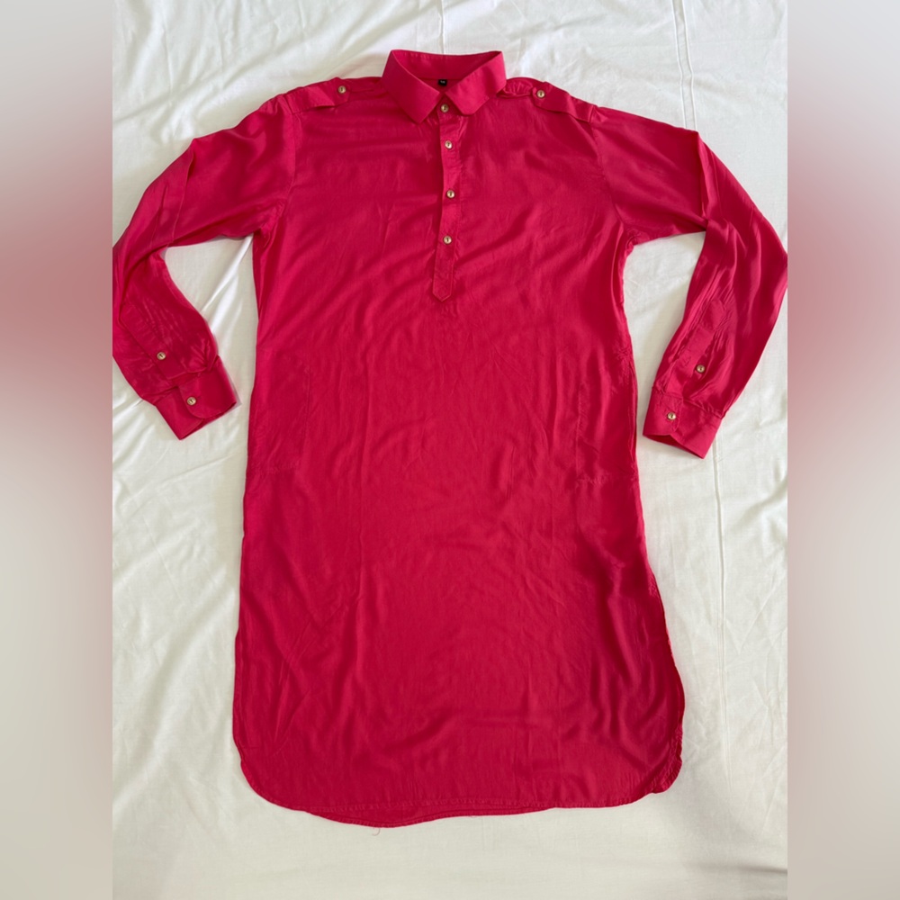 Elegant Hot Pink Men’s Pathaani Kurta